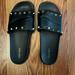 Nine West Shoes | Black Nine West Slides With Gold Studs! | Color: Black | Size: 9