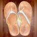 American Eagle Outfitters Shoes | American Eagle Sandals With White Braided Strap | Color: Brown/White | Size: 6