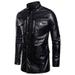 LBECLEY Big and Tall Mens Flight Jacket Zipper Outwear Biker Leather Men Jacket Autumn&Winter Motorcycle Coat Men s Coats & Jackets Hooded Biker Jacket Black Xxxxxl