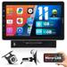 Podofo Single DIN 10.1 Touchscreen 1+32G Android 12 Car Stereo Radio Mirror Link Bluetooth FM RDS 1 DIN Car Audio USB Multi-themes With Rearview Camera