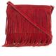 LiaTalia Womens Fringe Handbag - Real Italian Suede Leather - Tassle Effect Shoulder Bag - Cross-Body Messenger Bag (Large Size) - ASHLEY [Red]