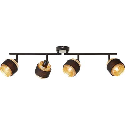 BRILLIANT Deckenstrahler "Grove", gold (schwarz goldfarben), H: 17,2cm, Lampen, Breite 87 cm, E14, Metall/Textil, schwar