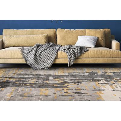 Teppich PADIRO "Sinai 225", blau (grau, blau, goldfarben), B:160cm H:11mm L:230cm, Viskose, Teppiche, Viskose, weich, Retro Look, Wohnzimmer Image