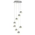 Searchlight 5848-8CC Marbles Eight Light Cluster Ceiling Pendant Light In Chrome With Crushed Ice Glass