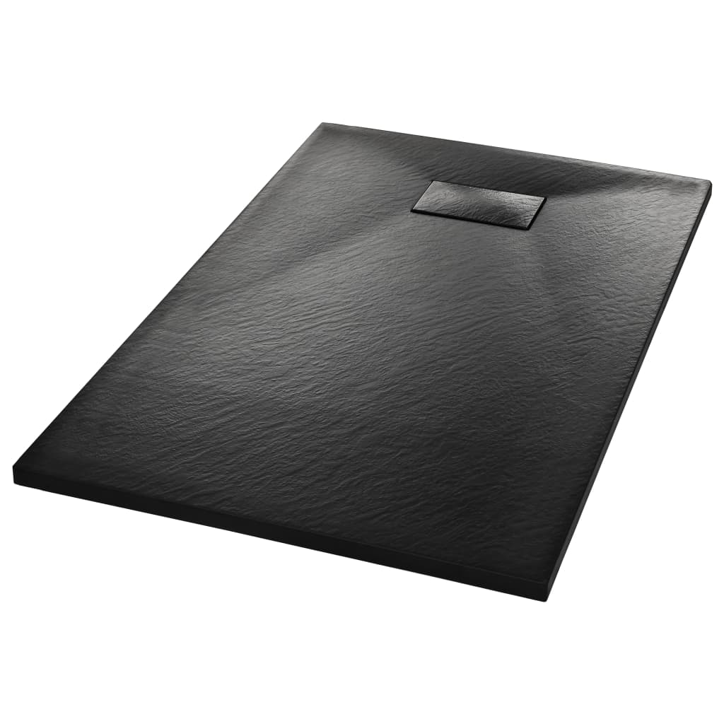 vidaXL Duschwanne SMC Schwarz 100×80 cm Image