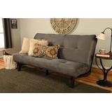 Carson Futon in Java Brown Finish with Suede Gray Mattress - KFCRJVSGRYF1MD2