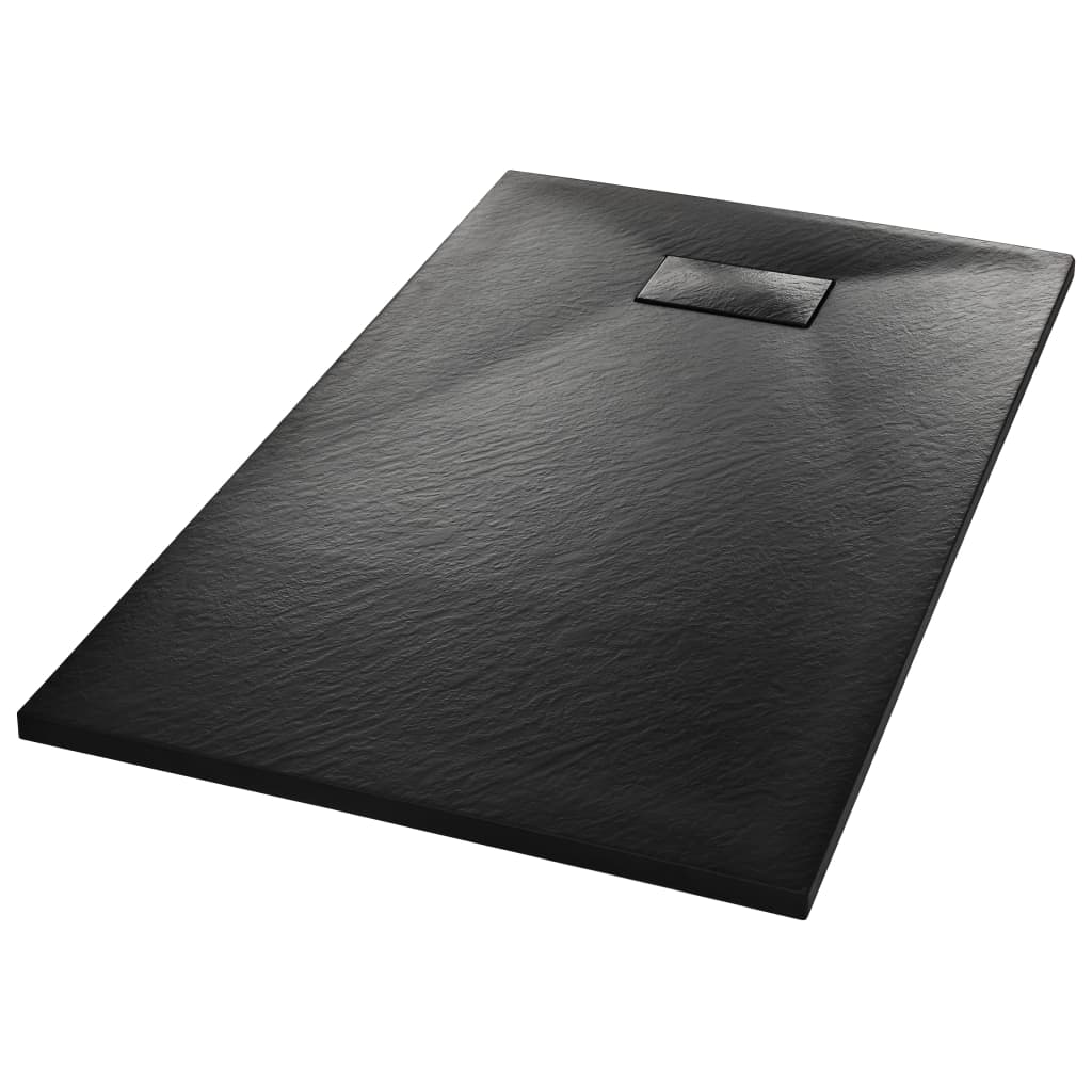 vidaXL Duschwanne SMC Schwarz 120×70 cm Image
