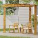 Lucca Cream and Teak Acacia Wood Outdoor 3 Piece Rocking Chair Chat Set and Triangle Pergola by Christopher Knight Home
