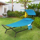 Patio Hanging Chaise Lounge Chair Canopy Cushion Pillow Storage Bag
