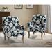 Armchair - Belle 30" W Polyester Armchair Set of 2 Wood/Polyester in Blue/Navy Laurel Foundry Modern Farmhouse® | 38.5 H x 30 W x 29 D in | Wayfair