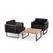 NewAge Products Outdoor Furniture Monterey 3 Piece Patio Chat Set w/ Coffee Table Wood/Metal/Natural Hardwoods/Teak in Gray/Black | Wayfair 91250