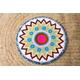 Handmade Fabric Round Rug Door Wall Deco 50cm Pink Green Mat Circular None Braided Gift 33