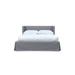 Joss & Main Caliban Low Profile Storage Platform Bed Upholstered/Linen in Gray/White/Brown | 40 H x 68 W x 95 D in | Wayfair