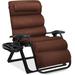 Arlmont & Co. Connely Reclining Zero Gravity Chair w/ Cushion Metal in Brown | 44.5 H x 27 W x 32.5 D in | Wayfair 42A328CE6EFB47388D587660077C1401