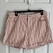 American Eagle Outfitters Shorts | American Eagle Outfitters Brounand White Vertical Striped Regular Shorts Size 18 | Color: Cream/White | Size: 18