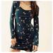 Free People Dresses | Free People Dress Womens Sz M Celia Mini Green Floral Emerald Jewel Combo | Color: Green | Size: M