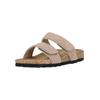 Sandale CRUZ "Liland", Damen, Gr. 38, braun (hellbraun), Rindsleder, Polyurethane, casual, Schuhe Pantolette Schlappen, mit praktischem Klettverschluss