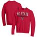 Men's Champion Red NC State Wolfpack Gymnastics Stack Powerblend Pullover Sweatshirt