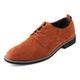 Mens Suede Shoes Brogues Dress Shoes Classic Casual Oxfords Formal Lace-ups Derbys Shoes Lightbrown UK 8