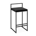 Barstools Chair Full Backed Black Metal Bar Stools, Flannel Cushion Seat Dining Chairs for Kitchen | Pub | Café Bar Counter Stool Max. Load 440Lb