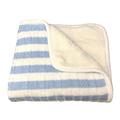 effe bebe Sweet Stripe Cotton Cable Knit Sherpa Baby Blanket 30"x40" Slate Blue