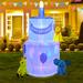 The Party Aisle™ Birthday Cake Inflatable Polyester in Blue | 66 H x 39.6 W x 39.6 D in | Wayfair A5150240DEAA426DB6C12B1600F829A5