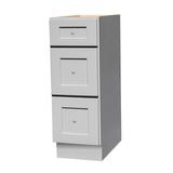 GCC Shaker Gray 3-drawers Base Storage Manufactured Wood in Brown/Gray | 21 H x 12 W x 24 D in | Wayfair VDB1221SG
