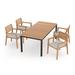 NewAge Products Outdoor Furniture Rhodes 5 Piece Dining Set w/ 72 in. Table Wood/Teak in Black/Brown/White | 72 W in | Wayfair 91466