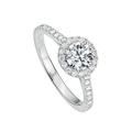 Created Brilliance Evelyn 18ct White Gold 1ct Lab Grown Diamond Halo Engagement Ring, White Gold, Size M, Women