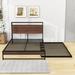 17 Stories Maroma Metal & Wood Platform Bed w/ Twin Size Trundle Wood in Black/Brown | 39 H x 55 W x 81 D in | Wayfair