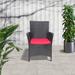 Red Barrel Studio® Patio Dining Armchair w/ Cushion Wicker/Rattan in Black | 34.65 H x 24.02 W x 24.05 D in | Wayfair