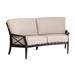 Woodard Andover Crescent Loveseat w/ Cushions Sunbrella® Fabric Included in Brown | 32.25 H x 74.5 W x 37.25 D in | Outdoor Furniture | Wayfair