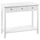 Console Blanche en mdf et Bois de Pin à 3 Tiroirs Moderne Bureau Minimaliste Galva - Blanc