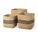 Cullen Grey Seagrass Twisted Square Baskets (Set of 3)