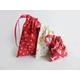 Christmas Gift Bags, Set Of Three Cotton Drawstring Reusable Washable Sustainable Wrap, Reindeer Bag