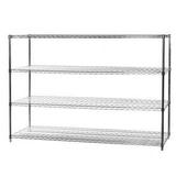 Shelving Inc. 24 d x 72 w x 72 h Chrome Wire Shelving with 4 Shelves