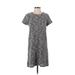 Gap Casual Dress - Shift Crew Neck Short sleeves: Gray Marled Dresses - Women's Size Small