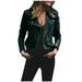 Shiusina winter coats forwomen Fashion Women Slim Long Sleeve Short Motorcycle Jacket Faux Suede Biker Jacket Solid Color Casual C