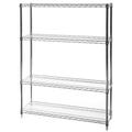 Shelving Inc. 12 d x 42 w x 54 h - Chrome Wire Shelving with 4 Tier Shelves Weight Capacity 800lbs Per Shelf