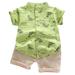 B91xZ Baby Boy Clothes Toddler Tops+Pants Set Boys Cartoon T-shirt Dinosaur Kids Baby Outfits Boys Outfits&Set Green Size 12-18 Months