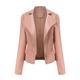 Yubnlvae Jackets for Women Womens Leather Jackets Motorcycle Coat Short Lightweight Pleather Crop Coat Pink Xxl