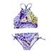 ZRBYWB 2 Pcs Girl Swimwear Floral Tops Drawstring Bikini Bottoms Suit Girls Swimsuit Bikini New Split Water Drop Print Bikini Baby Girl Clothes