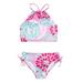 ZRBYWB 2 Pcs Girl Swimwear Floral Tops Drawstring Bikini Bottoms Suit Girls Swimsuit Bikini New Split Water Drop Print Bikini Baby Girl Clothes