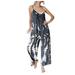 JURANMO Oversized Jumpsuits for Women Tie Dye Print Sleeveless Rompers for Women Off-shoulder Strap Jumpsuit Overalls