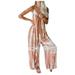 JURANMO Oversized Jumpsuits for Women Tie Dye Print Sleeveless Rompers for Women Off-shoulder Strap Jumpsuit Overalls