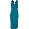 Shirtkleid URBAN CLASSICS "Urban Classics Damen Ladies Midi Sleeveless Rib Dress", Damen, Gr. 5XL, US-Größen, grün (watergrün), 75% Polyester, 20% Viskose, 5% Elasthan, unifarben, klassisch, slim fit, ohne Ärmel, Kleider