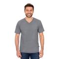 T-Shirt TRIGEMA "TRIGEMA V-Shirt DELUXE Baumwolle" Gr. XXXL, grau (steingrau, melange) Herren Shirts T-Shirts
