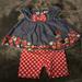 Disney Dresses | Disney Baby Minnie Mouse Dress Set Size 3/6m | Color: Blue/Red | Size: 3-6mb