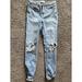 Free People Jeans | Free People Jeans 27 Distressed Womens Skinny Mid Rise Stretch Denim Medium Wash | Color: Blue | Size: 27