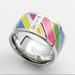 Coach Jewelry | Coach Legacy Stripe Ring | Color: Pink/Silver | Size: 7